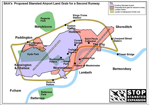 BAA Stansted Second Runway Superimposition Map