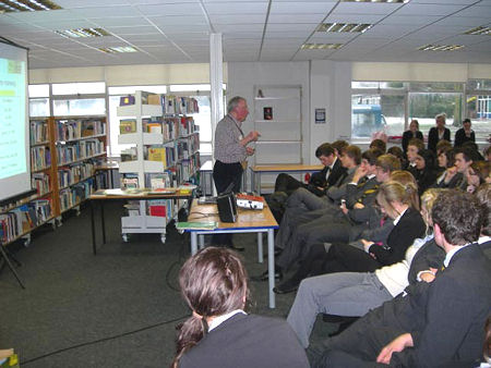 Presentation by Ray Woodcock about Stansted Airport at Bishop's Stortford High School